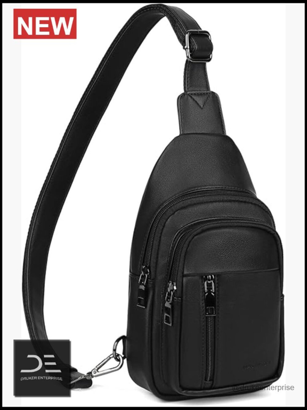 Vegan Leather Sling Bag Crossbody Fanny Pack Travel Adjustable Strap